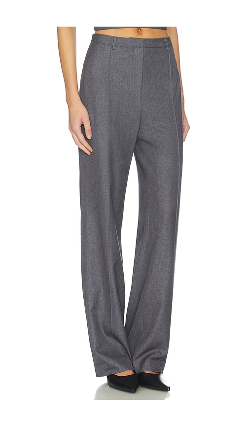 Aexae Twill Pleated Straight Leg Trouser In Multi
