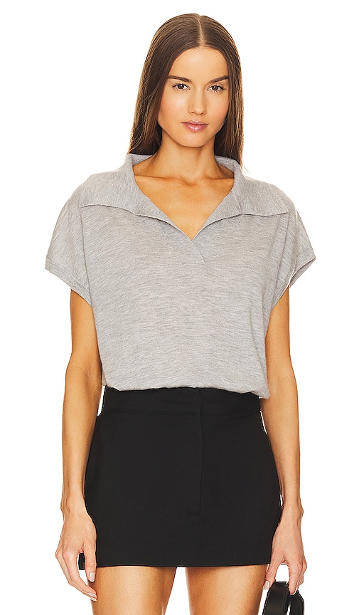 AEXAE V-Neck Polo in Grey
