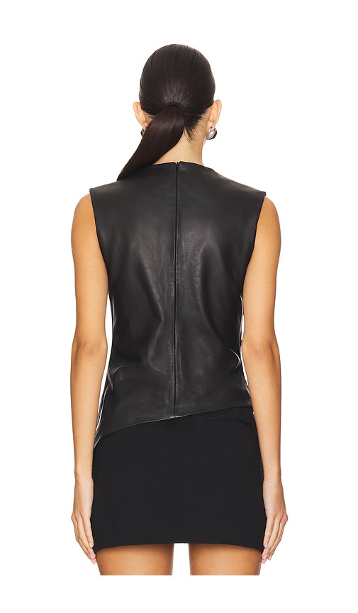  Aexae Leder-top Mit Raffungen In Black. Größe Xs. Also In Xxs, M, L. 