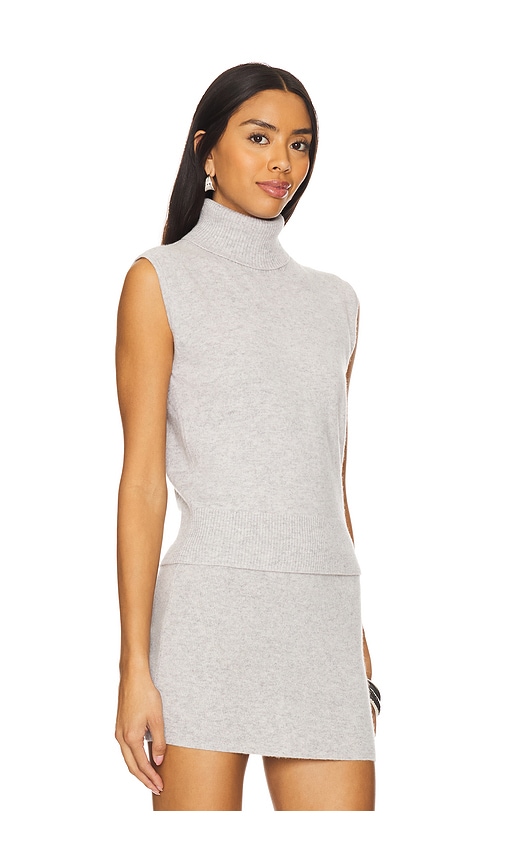 Shop Aexae Cashmere Sleeveless Roll Neck Top In Grey