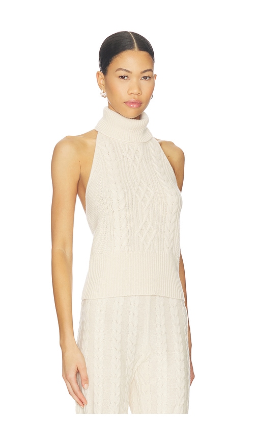 Aexae Cashmere Cable Halterneck Top In White