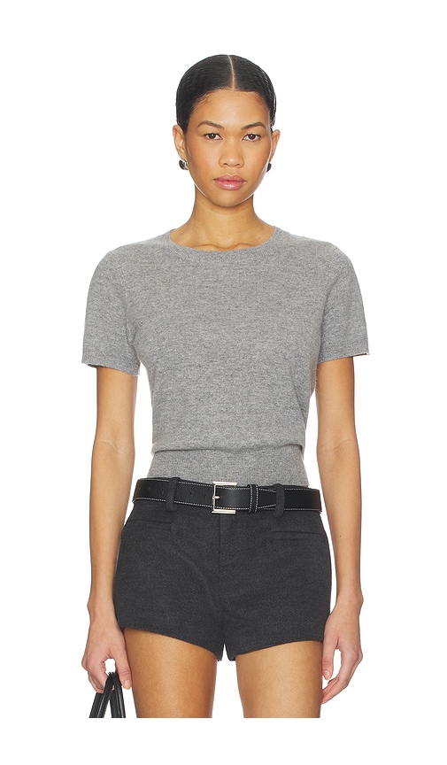 Cashmere Cropped Knit Top in Grey. - size S (also in M)