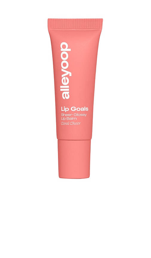 Alleyoop Lip Goals Glossy Balm in Coral Cheer.