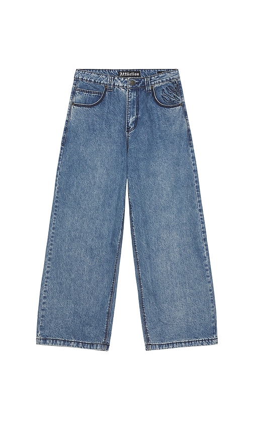 Affliction Tribal & Wings Extra Wide Jeans In Blue