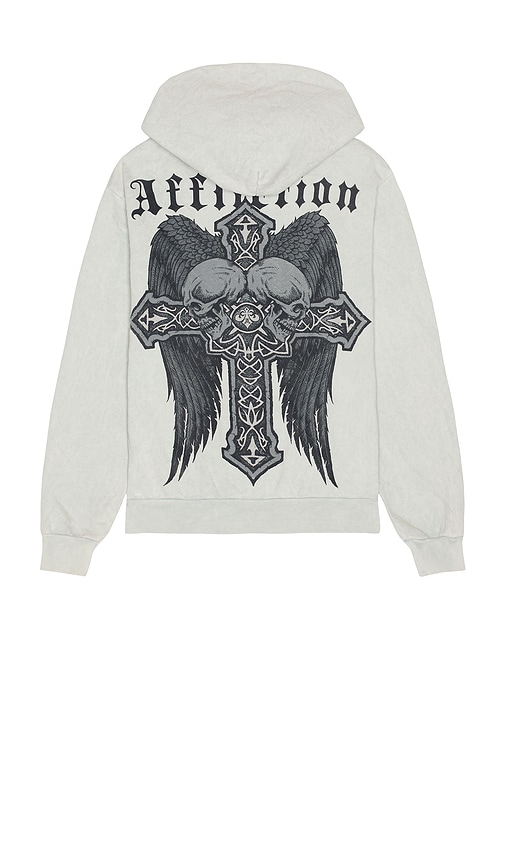 Affliction Seeker Zip Up Hoodie In Gray