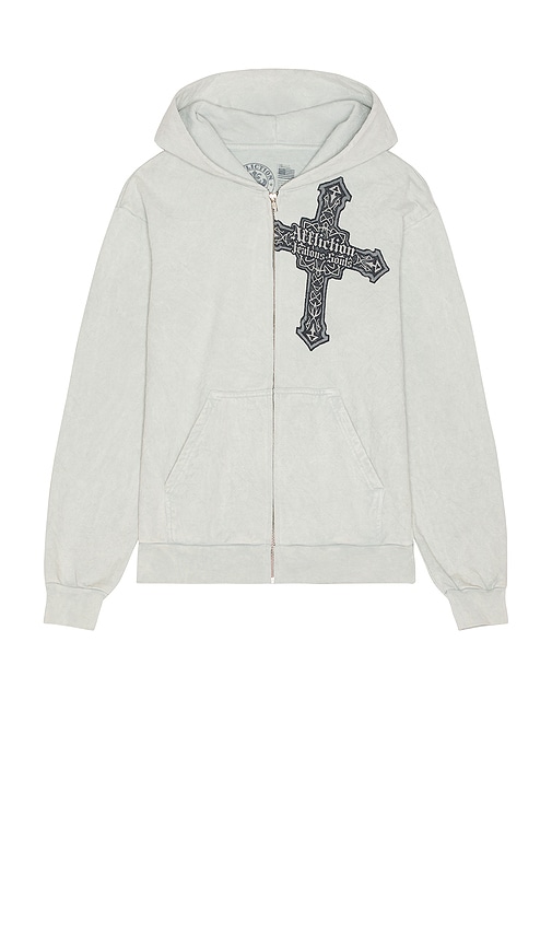 Affliction Seeker Zip Up Hoodie In Gray