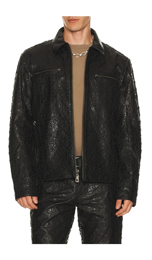Affliction Quilted Cross Leather Jacket