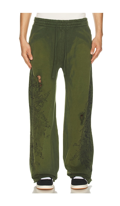 Affliction Jump Sweatpants in Vintage Green Vapor Wash