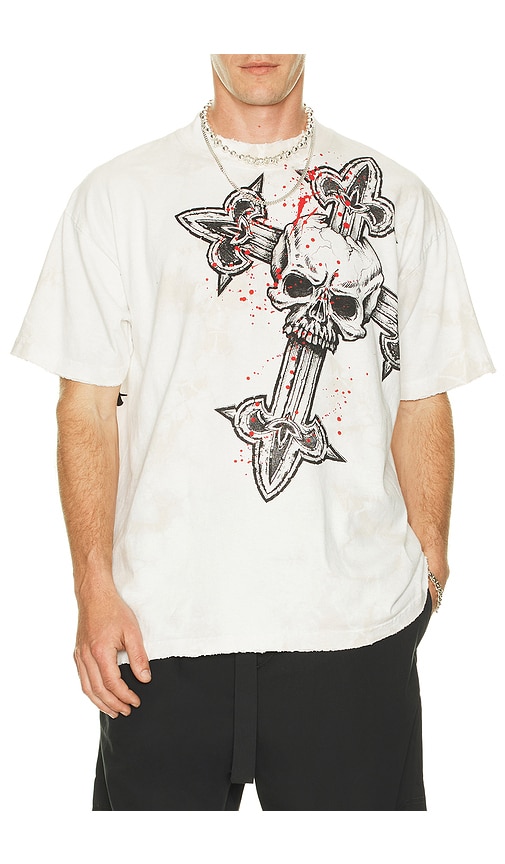  Affliction Cross Tee In Grey. Size M. Also In Xl/1x. 