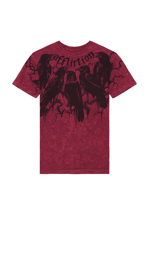 Affliction Crows Tee In Red