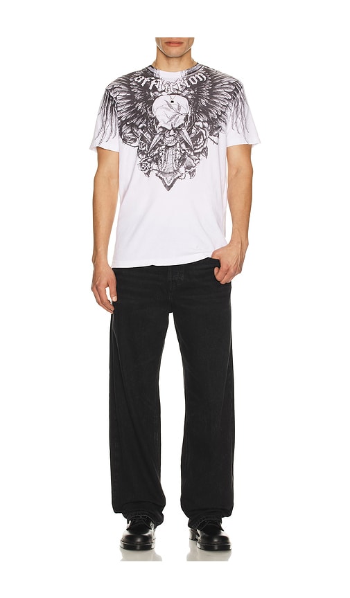  Affliction Shirt In White. Größe M. Also In L. 