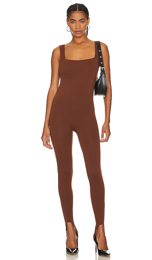 Afrm X Revolve Essential Avery Jumpsuit In Chocolate