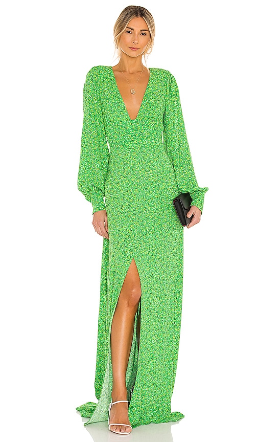 AFRM Shiloh Dress in Vert Ditsy | REVOLVE