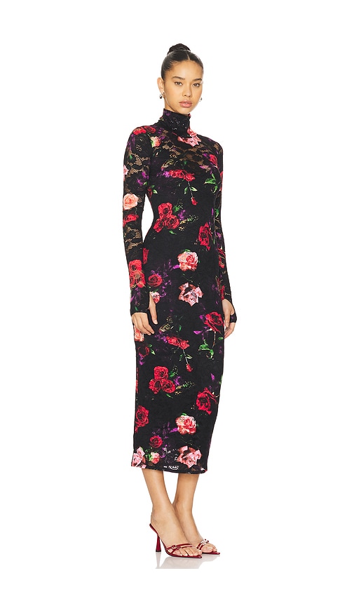  Afrm Maxikleid Mit Stehkragen Shailene In Black,red. Größe Xs. Also In Xxs. 