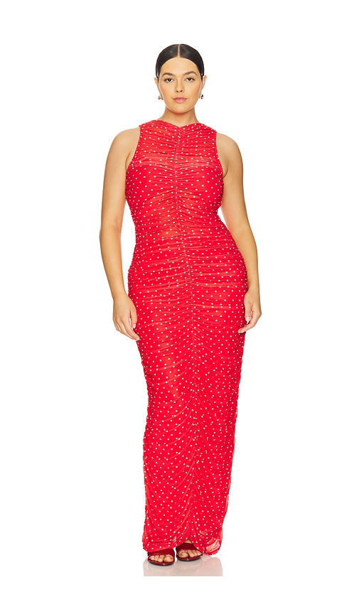 Afrm X Revolve Peyton Dress In Risky Micro Dot