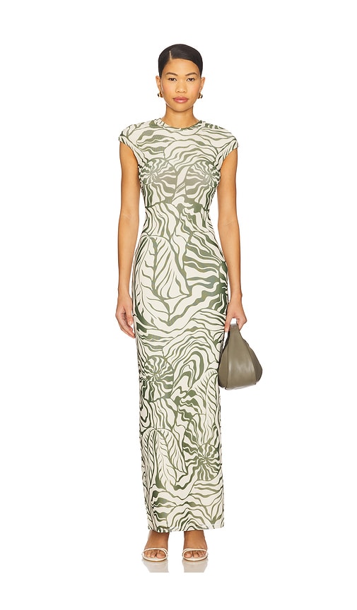 Cody Dress in Beige,Dark Green. - size XXS (also in 1X, 2X, 3X, L, M, S, XL, XS)