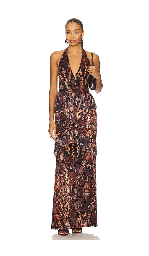 Afrm Athens Crochet Lace Maxi Dress In Multi