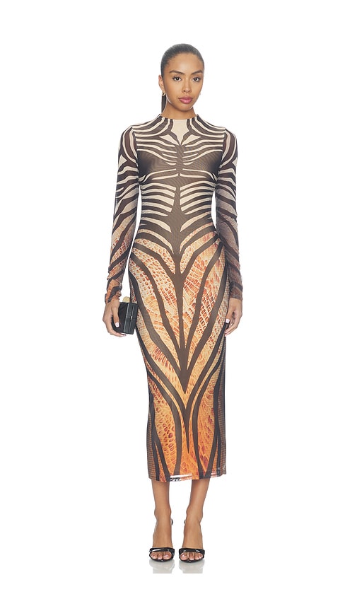 Juniper Mesh Dress by AFRM in Snake Stripe