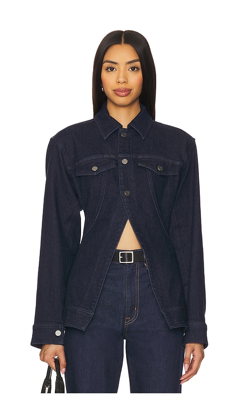 The Peplum Denim Jacket in Blue. - size L (also in M, S, XL, XS, XXL, XXS) - AFRM - Modalova