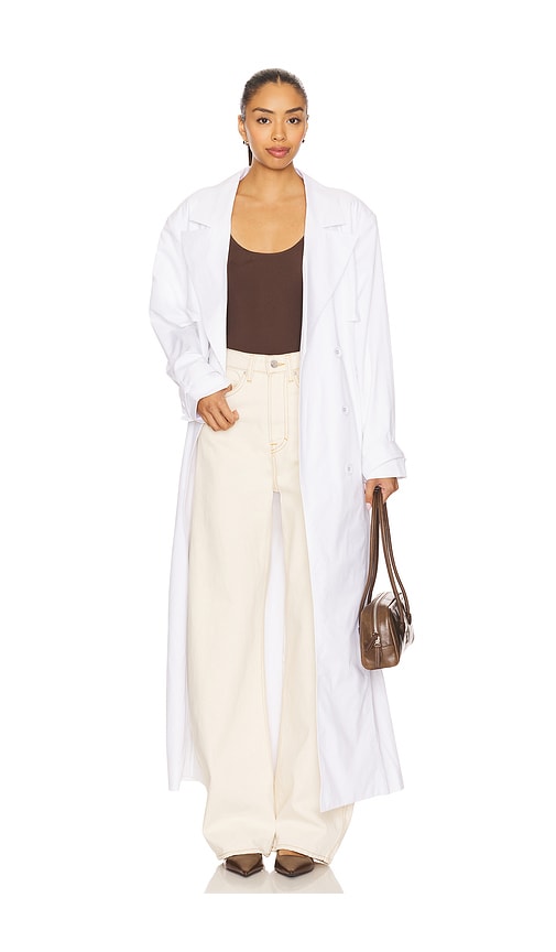 The Soft Trench Coat in White. - size XXS (also in L, M, S, XL, XS, XXL)