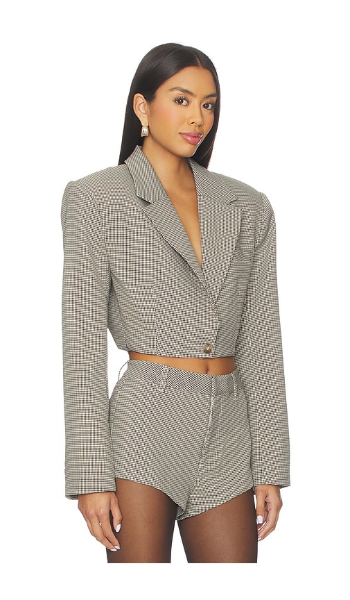 Afrm Petra Cropped Blazer In Neutral