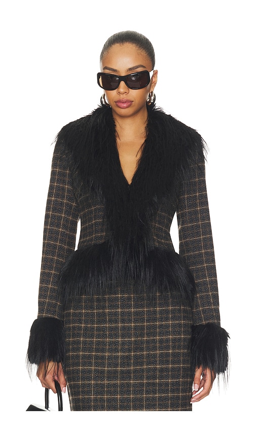 Cairo Jacket by AFRM in Charcoal Plaid