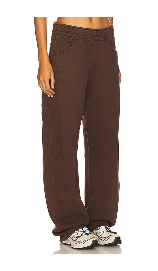 Afrm Finely Straight Sweatpant In Brown