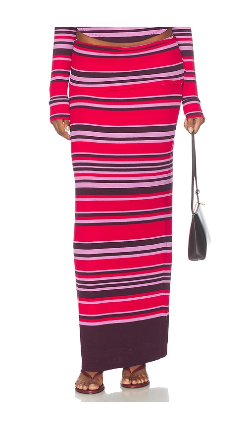 Esin Cozy Rib Skirt by AFRM in Striped Kiss