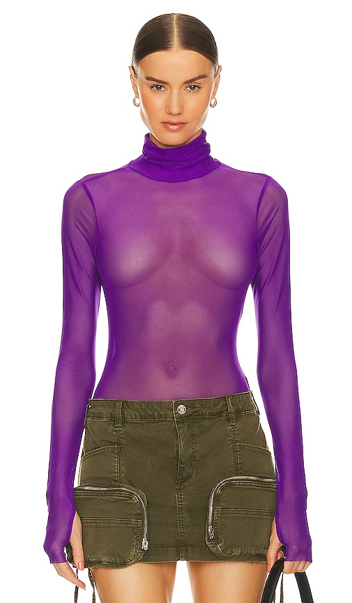 Afrm Milo Bodysuit In Purple