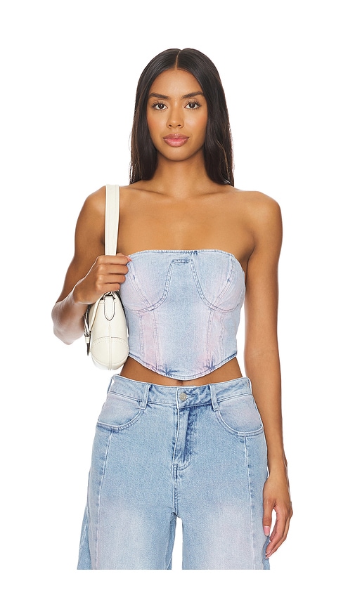 Shop Afrm Reid Bustier In Blue