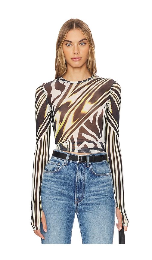 Shop Afrm Kaylee Top In Zebra Lime