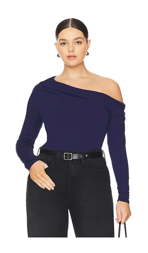 Shop Afrm Bria Top In Bright Navy