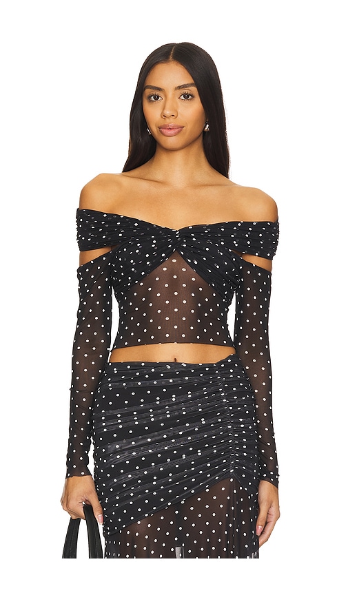 Afrm Wilson Top In Noir Dot