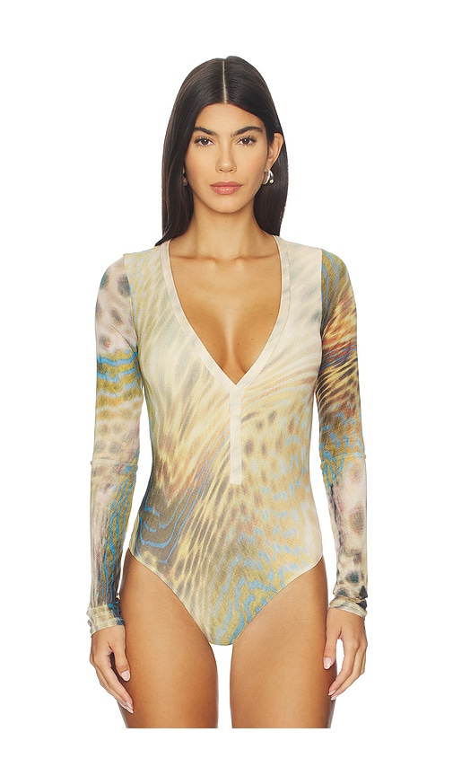 Afrm Harris Bodysuit In Multi