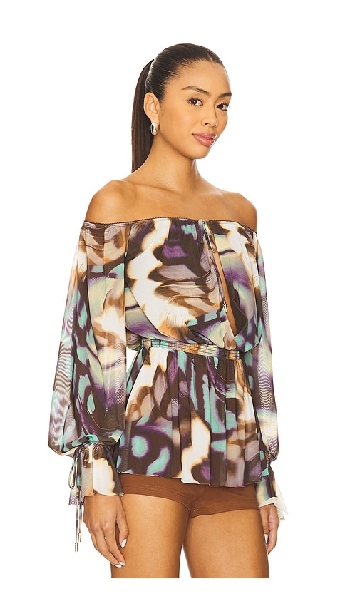 Afrm Gordon Blouse In Brown