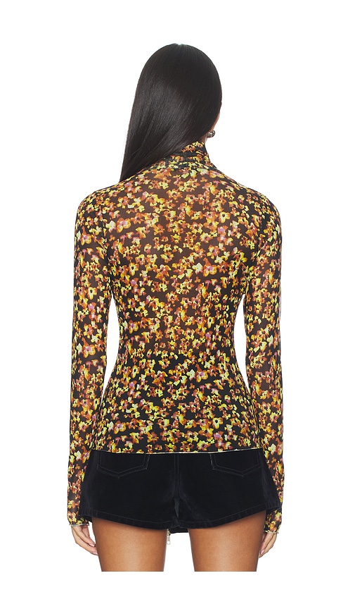  Afrm Oberteil Zadie Flocked Mesh In Yellow. Größe S. Also In Xxs, Xs. 