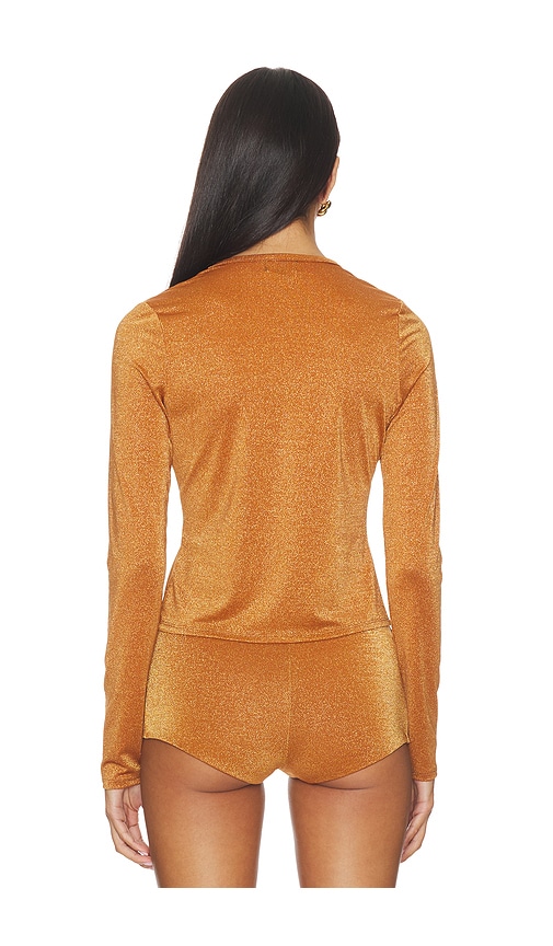  Afrm Oberteil Linda In Metallic Bronze. Größe S. Also In Xs, M, L, 1x. 