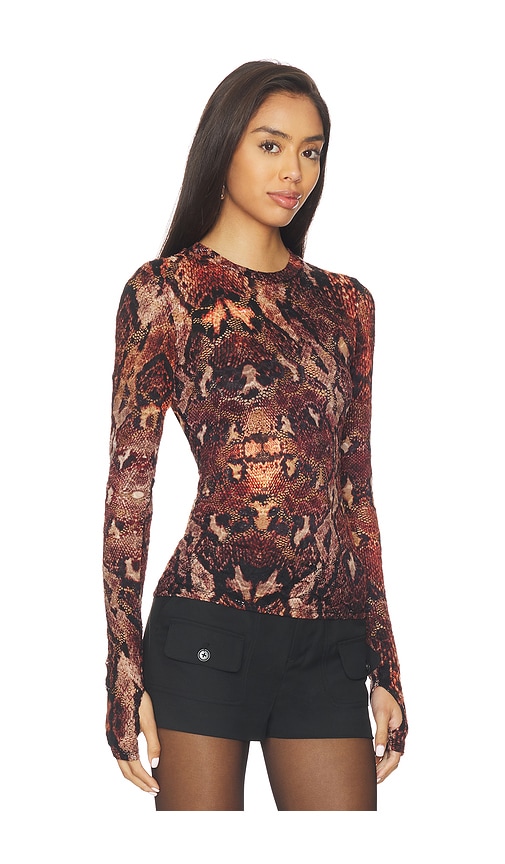 Afrm Kaylee Crochet Lace Top In Brown