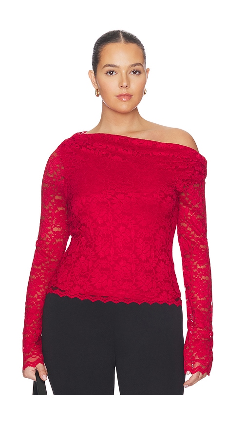  Afrm Barry Silken Lace Top In Red. Size S. Also In Xs, M, L. 