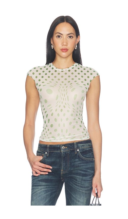 Nina Top by AFRM in Olive Shaping Dot