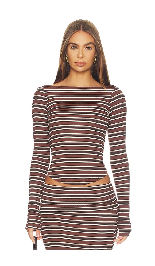 AFRM Madsen Top in Chocolate. - size 1X (also in L, M, S, XS)