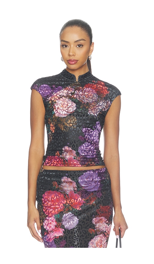 Adjoa Burnout Velvet Top by AFRM in Violet Roses