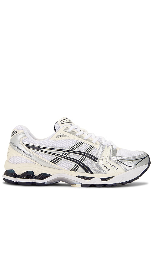 Asics GEL-KAYANO 14 Sneaker in White & Midnight | REVOLVE