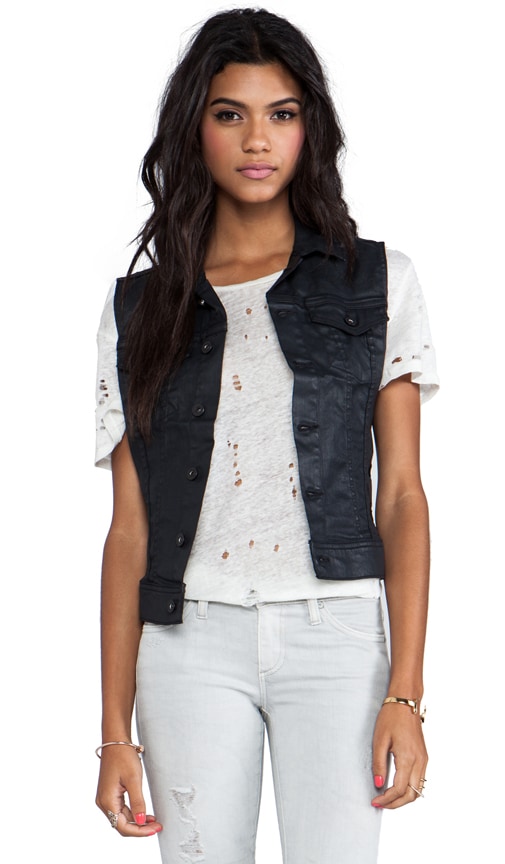 The Debbie Coated Denim Vest