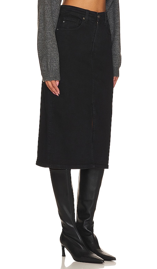 Shop Ag Tefi Midi Skirt In Black Cast