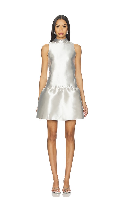 ALIGNE Blaze Satin Mini Dress in Metallic Silver. Size 0. Also in 2, 6.