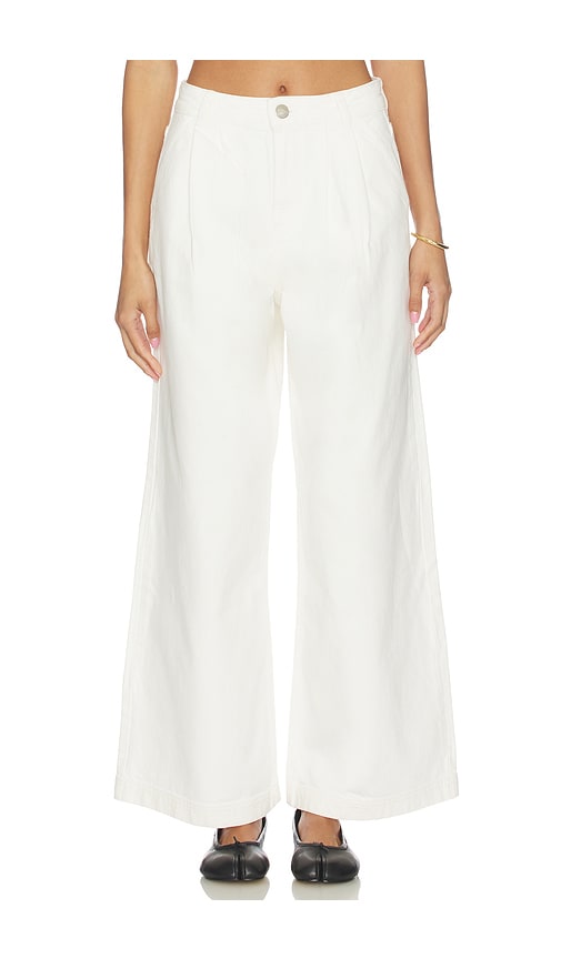 Lainey Wide Leg Denim Jean in Cream. - size 29 (also in 26, 24, 25, 27, 28)