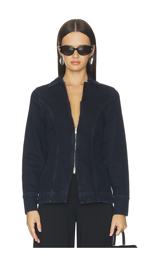 ALIGNE Tilly Denim Zip Jacket in Blue. - size 0 (also in 10, 2, 4, 6, 8)
