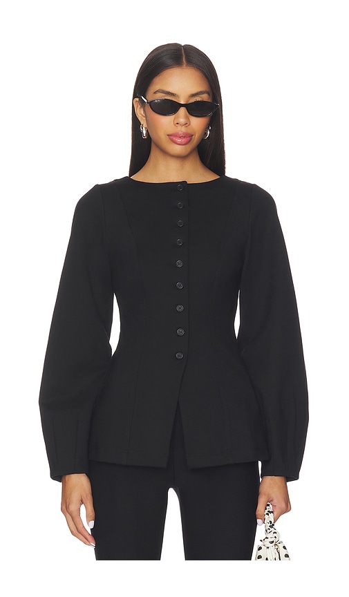 Aligne Bonnie Ponte Waisted Blazer In Black