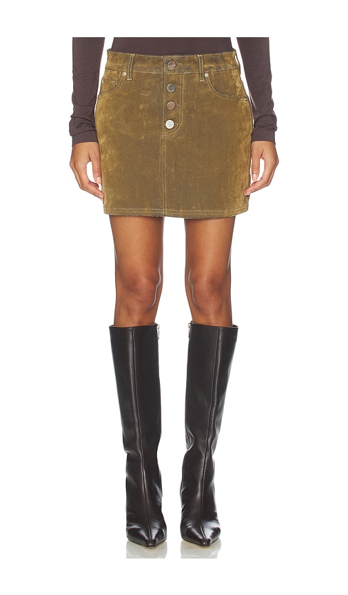 Corrie Flok Mini Skirt in Cognac. - size 6 (also in 4, 0, 2, 8, 10)